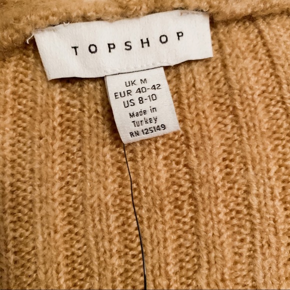 TOPSHOP • Long Oversized Cardigan in Camel NWT - Picture 4 of 5